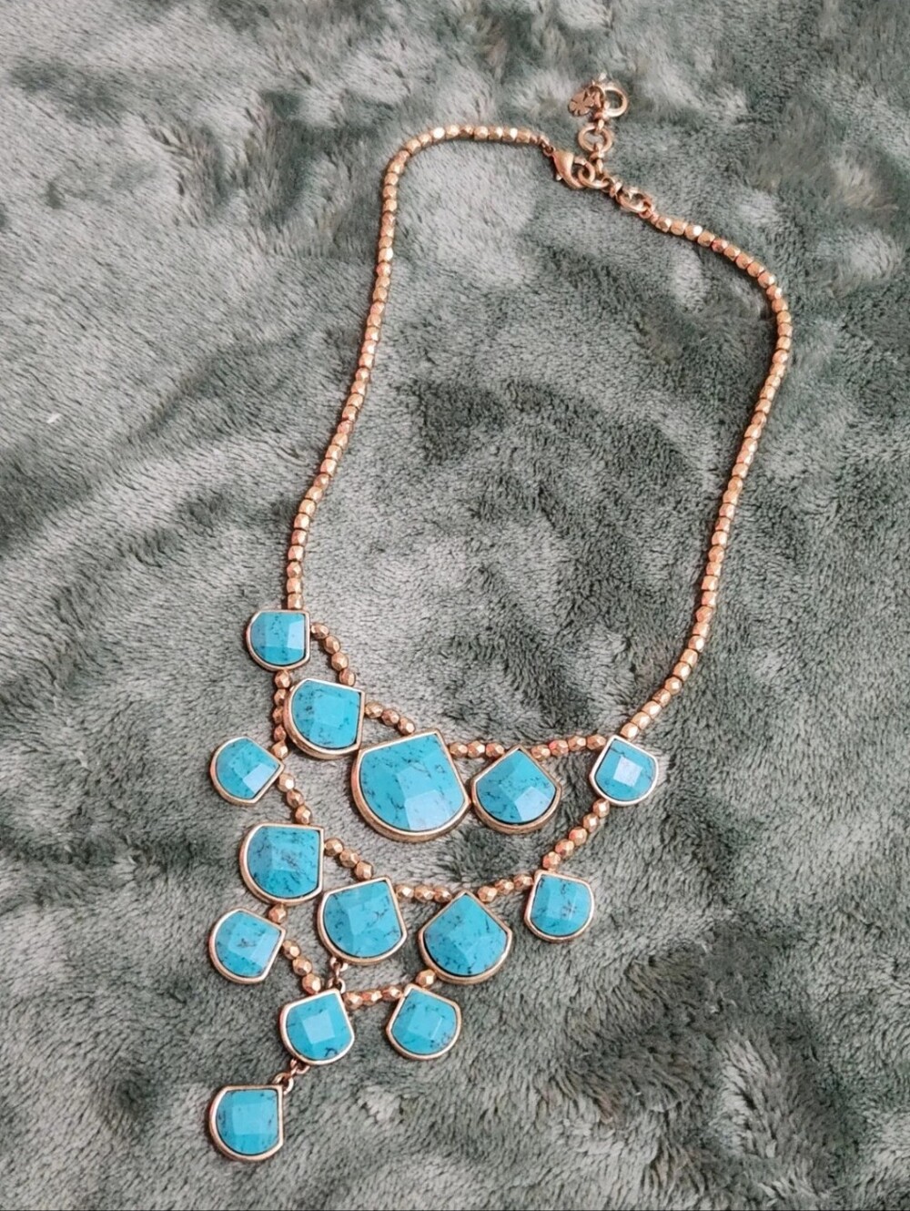 Lucky Brand Turquoise Gemstone Tiered Collar Necklace